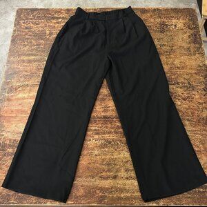 Wool Blend Boot-Cut Straight Leg Trouser